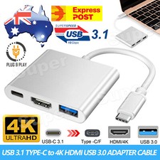 Type C to USB-C HDMI USB 3.1 Adapter Converter Cable 3 in 1…