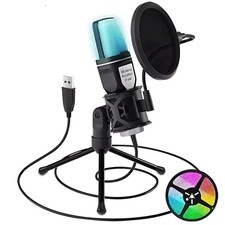 USB Condenser Microphone for PC, Laptop RGB Gaming Mic for …