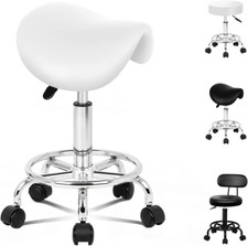 Salon Stool Saddle Swivel Drafting Rolling Stools in 50-64.…