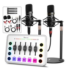 H1 Podcast Equipment Bundle for 2, Dual Mics with XLR Audio…