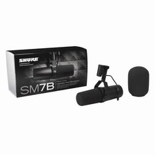 Shure SM7B Dynamic Cardioid Broadcast XLR Mic, Built-In Win…