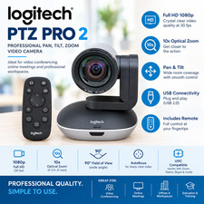 Logitech PTZ Pro 2 Video Conference Camera & Remote **AS NE…