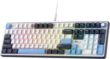 X104 Full Size Mechanical Keyboard, Wired Creamy Gaming Key…