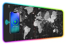 DEMO Large RGB Wireless Charging Mouse Pad 80x30cm Black Ga…