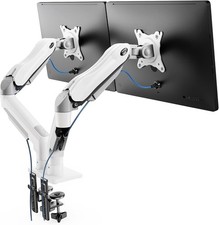 Dual Monitor Arm, Full Adjustable White Monitor Arm for 13–…