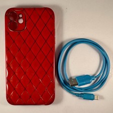 iPhone 11 Red Diamond Case & 3ft USB-A 8-Pin Cable Bundle N…