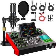 G10 Podcast Equipment Bundle with Audio Mixer & Mic for Str…