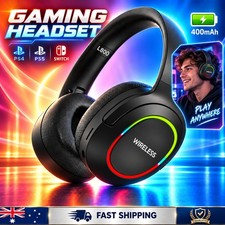 Wireless Gaming Headset RGB Foldable Mic PS4 PS5 Xbox Switc…
