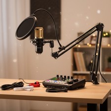 All-in-One Podcasting Bundle: BM-800 Microphone, Mixer & Es…
