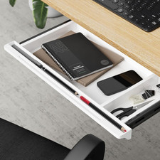 Oikiture under Desk Drawer, Pull-Out Sliding Tray for Stand…
