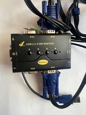 JideTech 4 Port USB 2.0 VGA KVM Switch Box With USB VGA Aud…