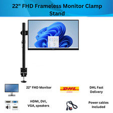 HDMI Monitor 22" Frameless 1080p Full HD DisplayPort VGA Cl…