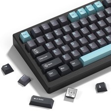 138 Keys PBT Keycaps Grey Dark Blue Japanese Style ISA Prof…