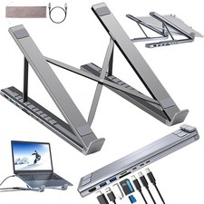 USB C Docking 4K HDMI Station Stand – 8-in-1 Hub with Folda…