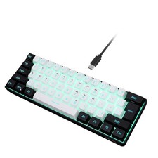 60% Wired RGB Gaming Keyboard, 61 Keys, Compact for PC/Mac,…