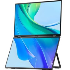 UPERFECT 18.5 Inch Dual Portable Monitor Folding Screen Ful…