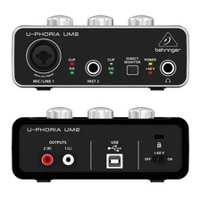 Behringer U-Phoria UM2 USB Audio Interface Mic Preamplifier…