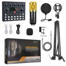 Professional Podcast Microphone Kit, V8 Sound Card Bundle w…