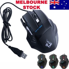 Wired Gaming Mouse USB RGB 7 Button 6800 DPI Optical Ergono…