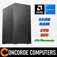 AMD 32GB RAM 2TB SSD Ultra Fast Windows 11 Pro Desktop Gami…