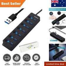 Portable 7-Port USB 3.0 Hub with Power Switches & LED Indic…