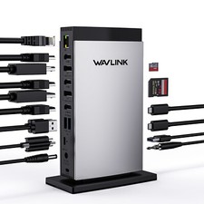 DisplayLink Docking Station 3 Monitors USB C USB 3.0 Laptop…