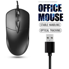 Wired Mouse For PC Laptop Computer Wheel-Black USB Optical …