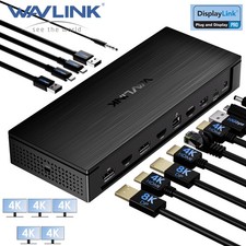 WAVLINK DISPLAYLINK 7400 LAPTOP DOCKING STATION DUAL 8K QUI…