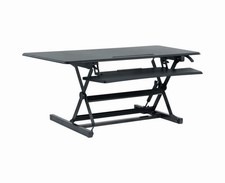 Black Standing Desk Converter Riser 120x60cm Metal Adjustab…