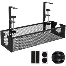 Black Carbon Steel Under Desk Tray Cable Management for Off…