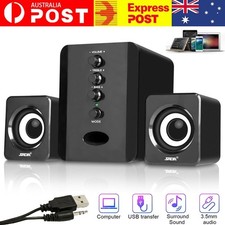 USB Computer Speakers System Stereo Bass Subwoofer LED for …
