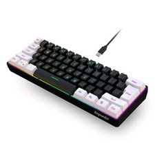 Snpurdiri 60% Wired Gaming Keyboard, Small RGB Backlit Memb…