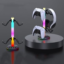 RGB Gaming Headphone Stand Headset Hanger Holder Rack Deskt…