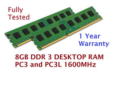 8GB DDR3 DESKTOP RAM Memory PC3 PC3L 1600  DIMM 12800  Vari…