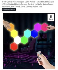 6 Pack Hexagon Light Panels - Smart RGB Hexagon LED Lights 