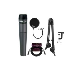 Shure SM57-LC Instrument Mic Knox Gear Boom Arm Pop Filter …