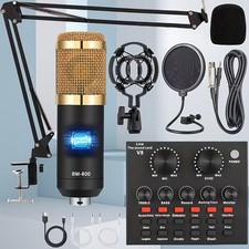 Podcast Equipment Bundle, BM-800 Mic Kit with Live Sound Ca…