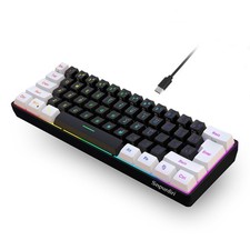 Snpurdiri 60% Wired Gaming Keyboard, Small RGB Backlit Memb…