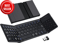 Foldable Bluetooth Keyboard with Touchpad & Numeric Keypad,…