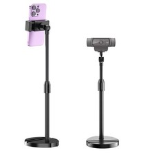 Telescopic Webcam Tripod Stand for Desk w/ Phone Holder, De…